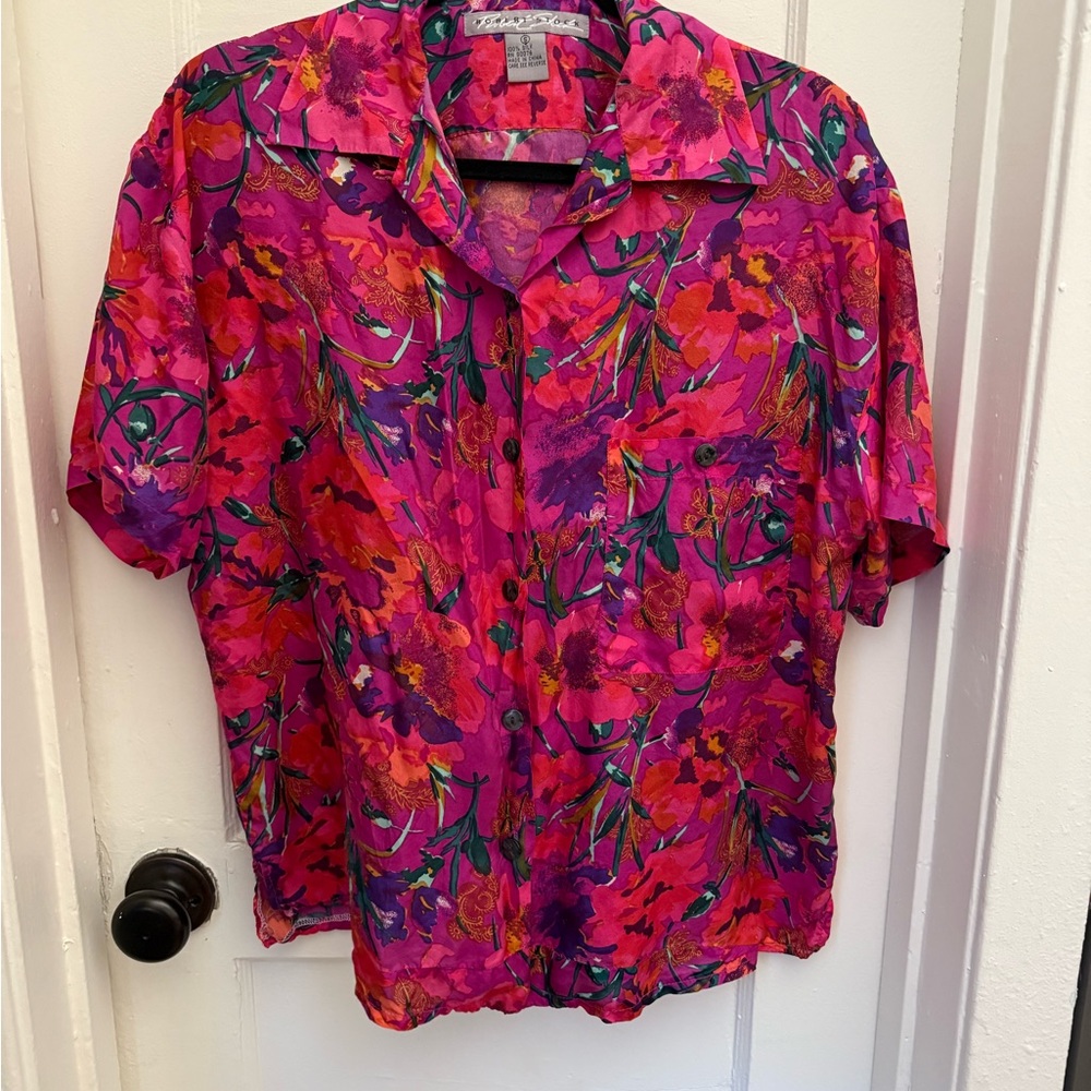 Vibrant Floral Button-Up Shirt